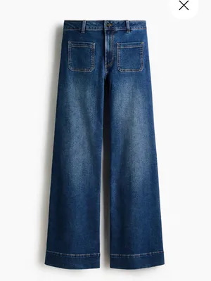 H&M Wide-Leg High-Waist Women's Jeans in Dark Blue, Size 0 thumbnail 3