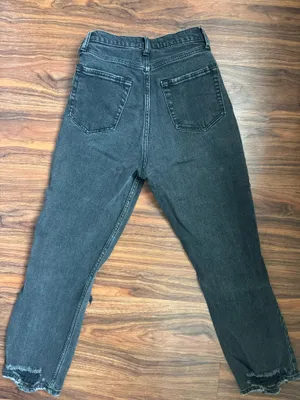 Abercrombie Fitch 90s Straight Curve High Rise Jeans Women's size 25 #denim #distressed thumbnail 2