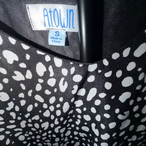 AtOwn Black & White Polka Dot Camisole Top – Lace Hem – Size Small thumbnail 5