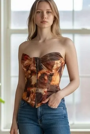 Renaissance Cherub Corset S Lace Up Bustier Top Goblin Castlecore‎ Artsy Regency thumbnail 1