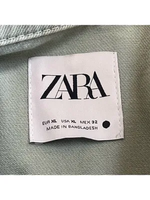 Zara denim belted cotton jean jacket sage green Sz XL thumbnail 10