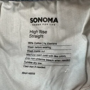 Sonoma Jeans 4R Blue Womens High Rise Straight Leg Medium Wash Faded Denim NWOT thumbnail 6