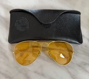 Vintage 70s RARE B&L Ray Ban Amber Yellow Aviator Sunglasses FLAW thumbnail 1