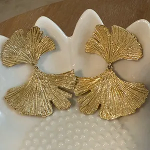 Anthropologie Gold Fan Earrings thumbnail 2
