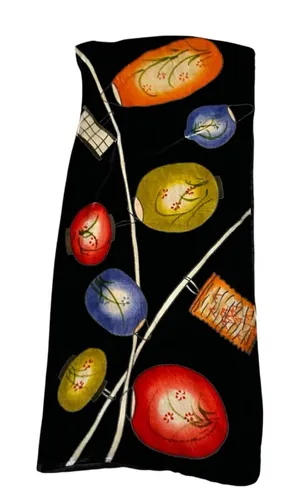 Colorful Japanese Lantern Print Scarf thumbnail 1