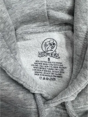 Buc-ee's Beaver Logo Hoodie Sweatshirt Unisex Small Gray Pullover EUC thumbnail 4