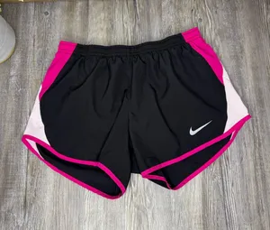 Nike Women’s Black Pink Dri FIT Lined Lightweight Workout Running Shorts Small thumbnail 1