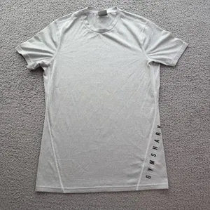Gymshark Women’s XS White Breathable Mesh Training T-Shirt Athletic Gym Tee Slim thumbnail 1