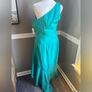 NEW Eliza J Asymmetrical One-Shoulder Dress Women's‎ Turquoise Sleeveless 14 thumbnail 5