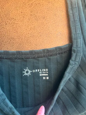 Aerie OFFLINE by Crop Top Black Tank thumbnail 4