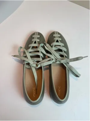 Maeve Genuine Leather Contrast Lace-Up Ballet Flats Sage green Sz 9 Balletcore thumbnail 5