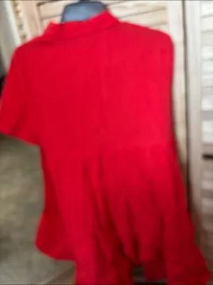 FINAL MARKDOWN Unique Cato Short Sleeve Red Babydoll Top Medium thumbnail 7