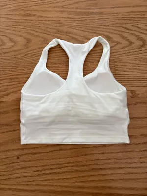 aerie White Racerback Tank Crop Top thumbnail 2