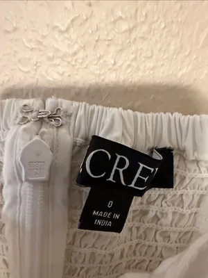 J.CREW Puff-Sleeve Square Neck Top Cotton Poplin Size 0 in White thumbnail 4