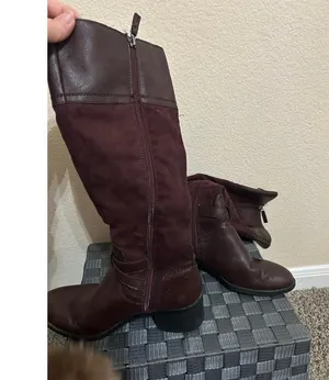Franco Sarto Boots Womens Size 7.5 Cranberry Red Brown Suede Autumn Western Boho thumbnail 7