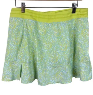 Tasc Rhythm‎ Womens Medium Yellow Blue Abstract Print Athletic Skort Tennis thumbnail 1