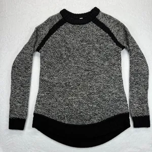 Lululemon Sweater Knit‎ Black Gray Long Sleeve Pullover Relaxed Fit Casual Sz XS thumbnail 1