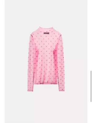 Zara sheer heart print top. S thumbnail 5