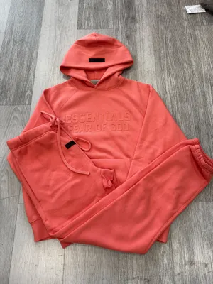 Essential coral hoodie Medium size thumbnail 1