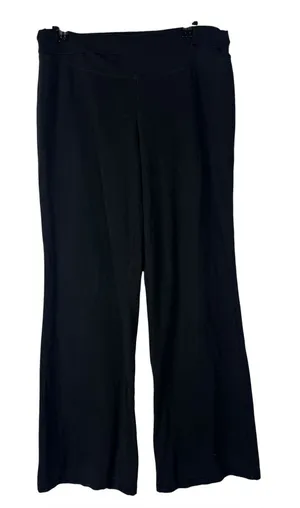 Tek Gear Black Foldover Flare Y2K Leggings M thumbnail 1