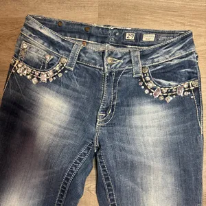 Miss Me REWORKED/ALTERED Y2K Bootcut Jeans Fits Size 27 McBling Grunge thumbnail 2