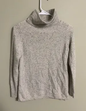 Talbots Pure Cashmere Sweater Size Small Petite SP Gray Turtleneck Pullover thumbnail 1