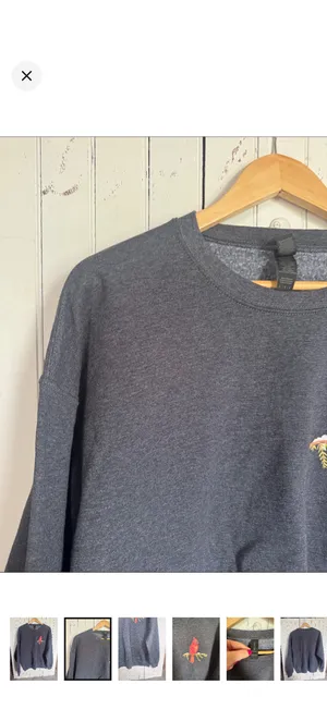 Gildan Crewneck Sweatshirt Dark Heather Blue Size L thumbnail 2