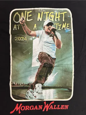 Morgan Wallen Unisex Black 'One Night At A Time' Graphic Tee Size Small thumbnail 2