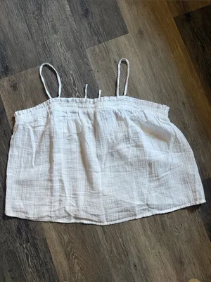Old Navy Crinkle Gauze Tank Top Spaghetti Strap XXLT Key Hole Elastic Tie Back thumbnail 4