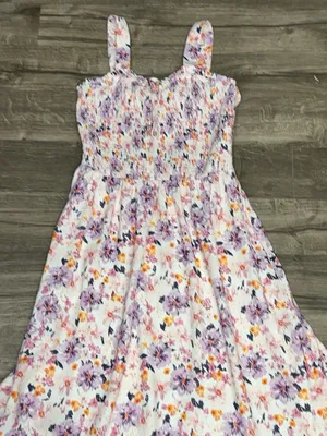 GRACE KARIN Floral Smocked Ruffle Maxi Dress Size S thumbnail 3