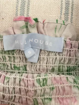 Hill House The Paz Nap 100% Linen Smocked Ruffle Tank Top Top Size Small thumbnail 4