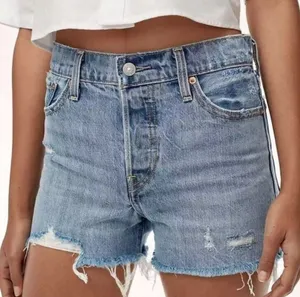Levi's Premium Denim 100% Cotton Wedgie Shorts Snooze You Loose Distressed 26 thumbnail 1