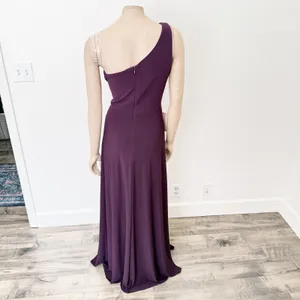 [BHLDN] Brixen Purple Plum One Shoulder Side Slit Knotted Formal Dress NWT Sz 12 thumbnail 3