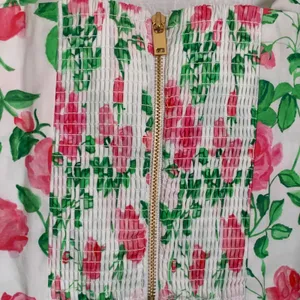 NWT Hill House Home Puff Sleeve Floral Bow Crop‎ Top in White/Pink thumbnail 7