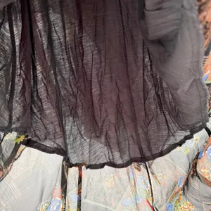 Free People Dress SZ 6 Daisy Chain Floral Plaid Chiffon Tiered Ruffle Sheer Boho thumbnail 16