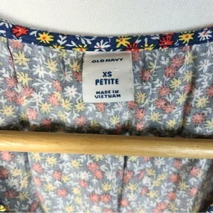 Old Navy Petite Navy Blue Colorful‎ Ditsy Floral Mini Dress XSP thumbnail 4