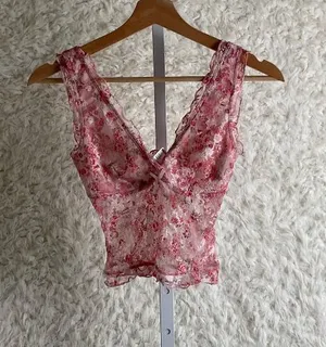 Tilly'S Women'S Full Tilt Pink Lace Tank Top~Size Xxs/Petite~Nwt! thumbnail 1