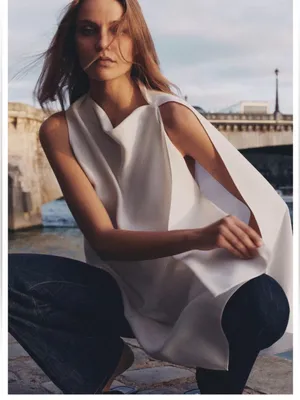 Zara Zw collection asymmetrical cape top thumbnail 4