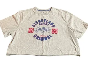 Disney Disneyland Resort Mickey Mouse Graphic T-Shirt Women's Medium Grey Cropped thumbnail 1