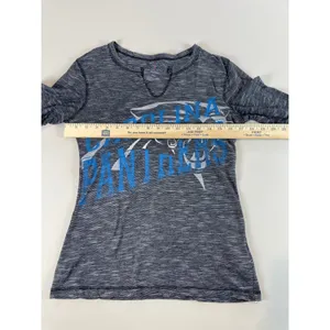 Majestic Womens Gray Carolina Panthers Long Sleeve V Neck Top M thumbnail 6