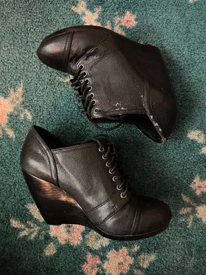 Aldo black wedge boot heels thumbnail 1