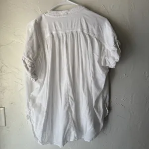 Silence +‎ Noise Shirt Womens Medium Button Front Short Sleeve Cottage Peasant thumbnail 10