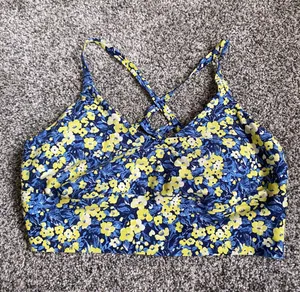 Aerie Offline by Real Me Strappy Floral Sports Bra Large thumbnail 2