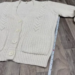 POL chunky pointelle knit cotton blend cardigan thumbnail 3