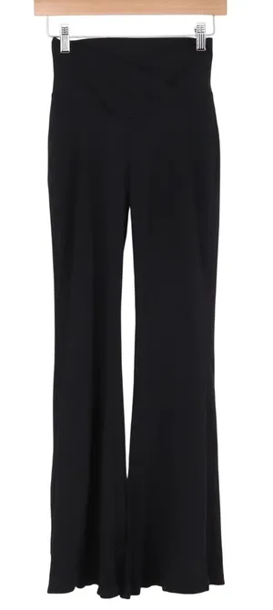 Unbranded Flare Pants Womens XS Crossover High Waist Black Wide Leg Excellent thumbnail 1