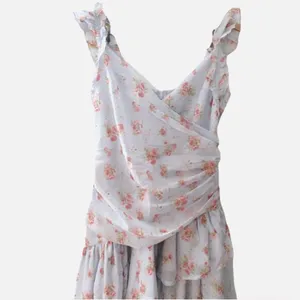 Abercrombie & Fitch Floral Asymmetric Ruffle Maxi Dress Size Small NWT Tiered thumbnail 7