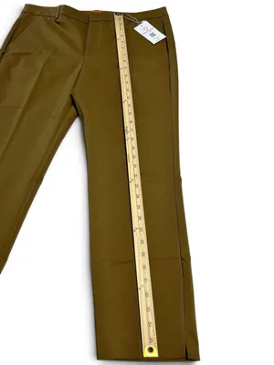 Marycrafts Olive Green Tailored Dress Pants Flat Front Trouser Slacks Women's L thumbnail 3