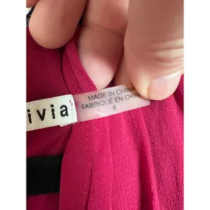 Alice‎ + Olivia Silk Top Raspberry Pink Sleeveless Lace Trim Size 8 Zip Back thumbnail 4