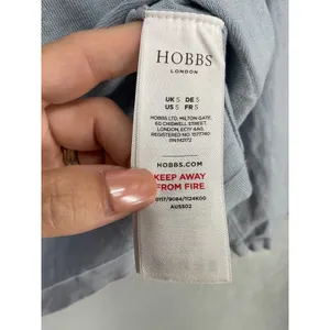 Hobbs London Womens Cardigan Cropped Open Front 3/4 Sleeve Light Blue Small thumbnail 6