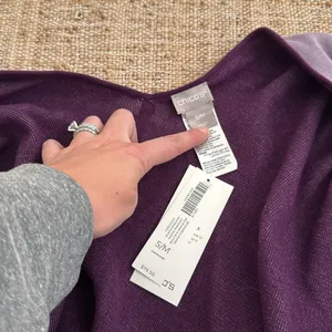 NEW Chico's Reversible Travel Wrap Sweater Button Poncho Purple Knit S/M NWT thumbnail 5